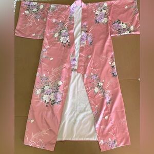 Vintage Pink Floral Kimono Robe